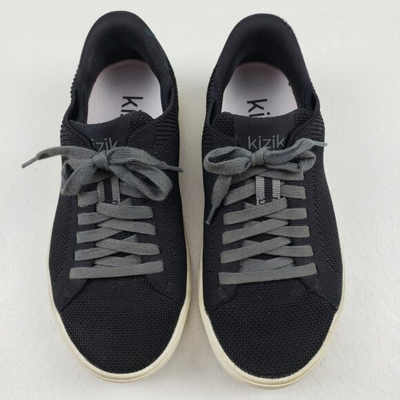 Kizik Irvine Knit Sneaker Women 6.5 Black Hands Free Casual Slip On Lace Up Shoe - Picture 3 of 12